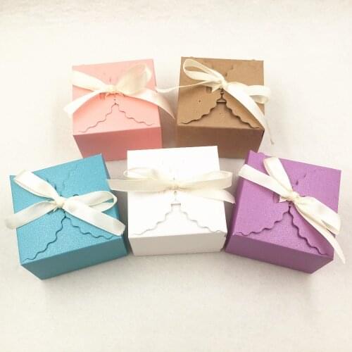 24pcs Paper Colorful Love Wedding Party Favors Gift Boxes,Handicrafts Packing Box+Free Ribbon,Baking Cakes Cookies Candy Boxes