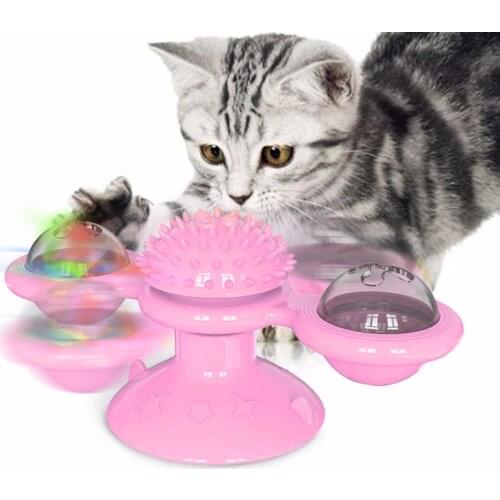 Windmill cat toy Turntable Teasing Interactive cat brush with Catnip Cat Scratching Pet ball toys play Cat Supplies teeth molar