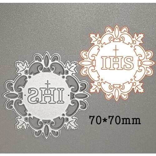 Etched IHS Cross Metal Cutting Dies New Handcraft Knife Blade Die Mold Stencils Scrapbooking Card Decor Embossing Die Cuts