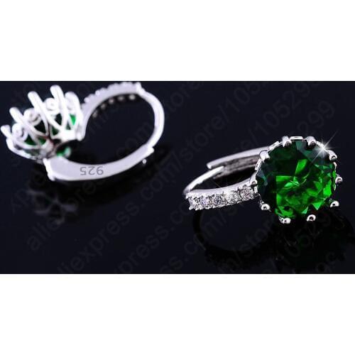 Luxury Colorful Genuine 925 Sterling Silver Jewelry AAA Cubic Zirconia CZ Earrings Women Part Accessories Gift