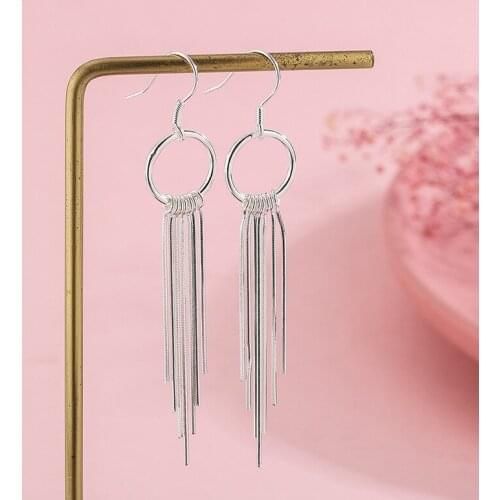 Silver Earrings 925 Snake Chain Long Tassel Drop Earing Women Brincos Femme Pendietes Best Gifts 2021 Trendy Jewelry Accesories
