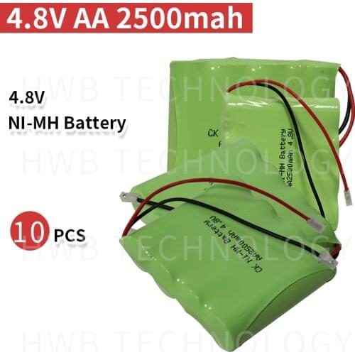 10 PCS/lot Original New Ni-Mh 4.8V AA 1800mAh Ni-Mh Rechargeable Battery Pack With Plugs Free Shipping