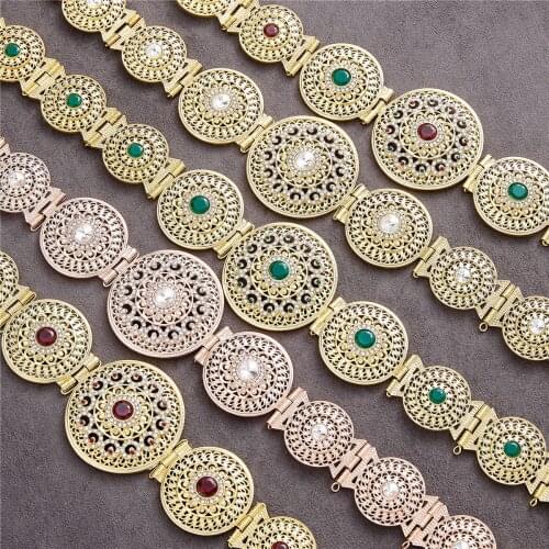 2021 Jul Moroccan Algeria Chic Caftan wedding gold and silver color Metal Luxury belt for Women Belt Chain Adjustable Length
