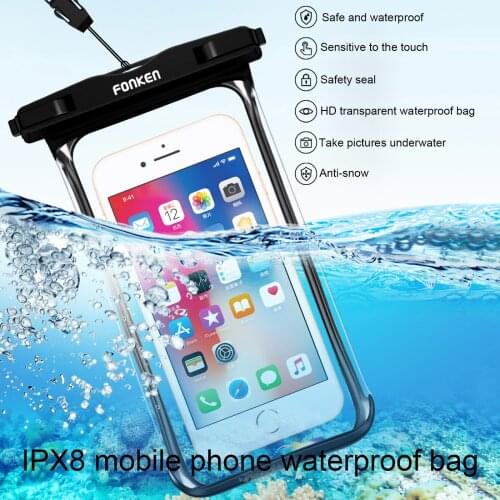 4-6.4 inch Waterproof Phone Cover Swimming Dry Bag Universal Portable For iPhone 12 11 pro Samsung Transparent Phone Case Cover