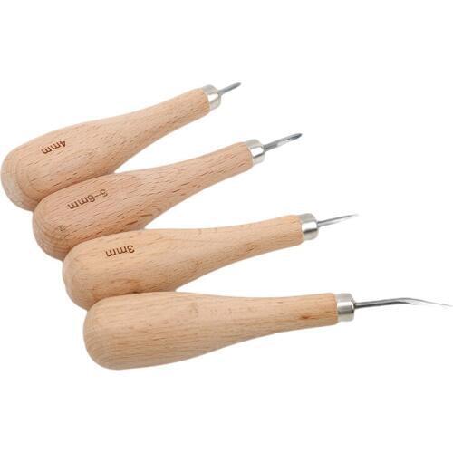 4 Types Leather Craft Elm Awl Household Leather DIY Tool Leather Sewing Tools