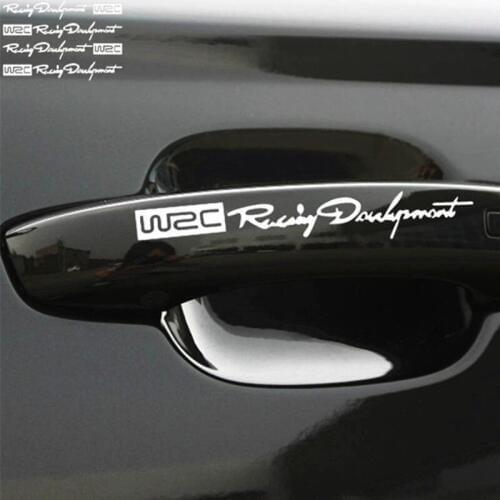 4 x Car-styling WRC Car Door Handle Stickers Decal for Toyota Camry Highlander RAV4 Crown Reiz Corolla Vios Yaris L