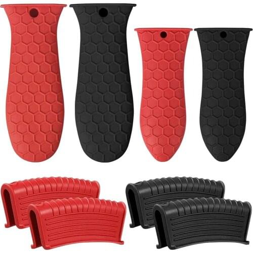 8 Pack Silicone Hot Handle Holder, Non-Slip Silicone Pot Holder Sleeve, Cast Iron Handle Covers, Assist Handle Holders