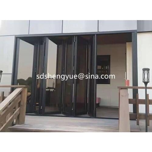 Door latest design aluminium frame single glass folding door bathroom FOLDED HINGE Diy aluminium Bi folding door