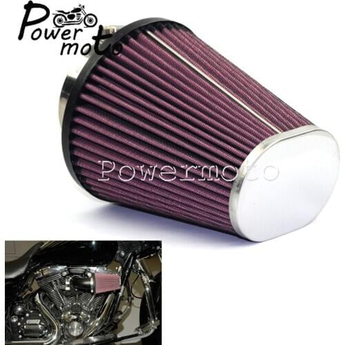 Motorcycle High Flow Air Filter Reusable Air Cleaner Intake Replacement RC-3680 for Harley Softail Road King Fat Boy 2008-2016