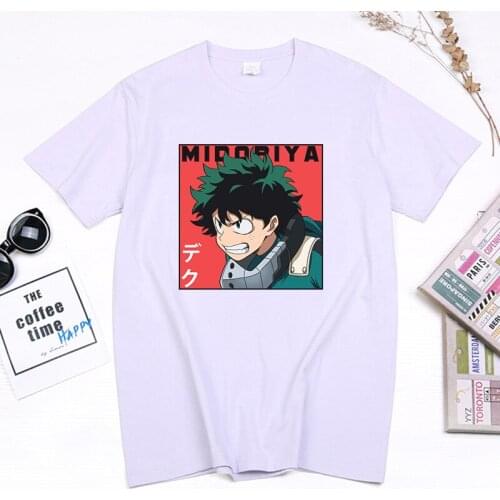 Anime My Hero Academia Graphic TShirt Deku Manga Print Tee Midoriya Izuku Cartoon Clothing Man Women Streetwear Unisex Camisetas