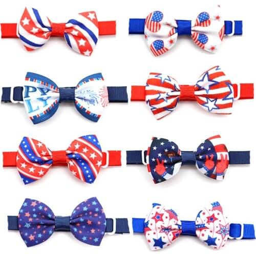 30/50 Pc Pet Dog Bowtie Necktie 4th of july Pet Accessories For Small Dog Bow Tie Pet Supplies independence Day Dog Accessories