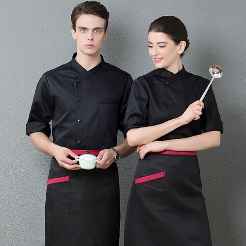 Western Hotel Chef Jacket Men and Women Three Quarter Sleeve Cooks Clothing Food Service Chefs Coat Kitchen Cook Wear