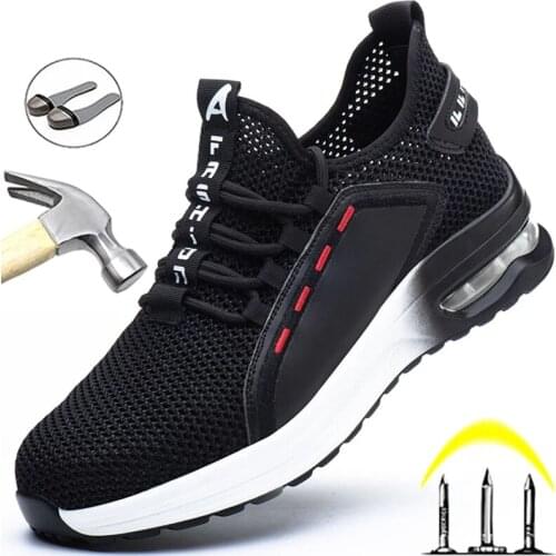 Men Safety Shoes Anti-puncture Work Shoes Anti-smash Work Sneakers Comfort Men Shoes Lightweight Steel Toe Shoes Safety Boots