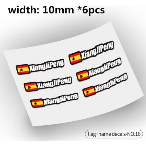 Flag and name stickers custom mountain bike frame logo personal name decals custom rider ID sticker bicycle STYLE.16