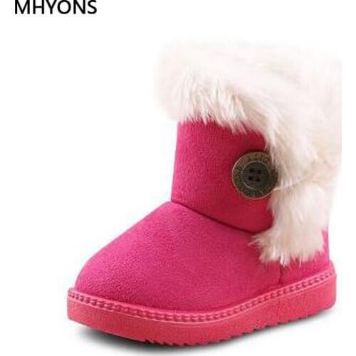2019 New Fashion Winter Baby Girls Boots Kids Snow Boots Boy Warm Cotton Thick Buckle Strap Shoes Children Non-slip Martin Boots