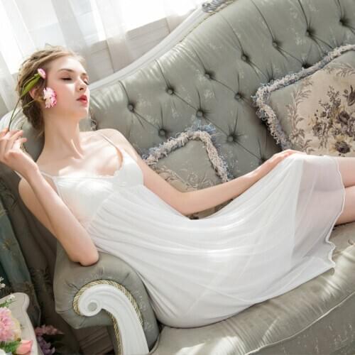 Sleeping Dress Women Lace Modal Sleepwear Female Short Dress Sweet Sling Chest Cushion Sexy Sleepwear Lady Soft Nightgown H5571