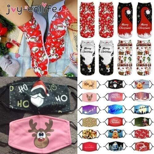 Christmas Socks Santa Snowman Printed Cotton Warm Socks Christmas Decor for Home Kids Xmas Gifts Socks New year Decoration 2021