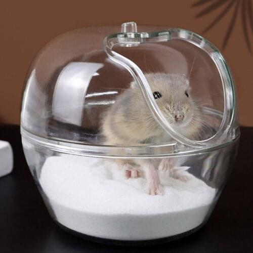 Pet Hamster Bathtub Sand Bath Bathtub Supplies Hamster Rodent Removable Sand Bath Container Box Acrylic Plastic Bathtub