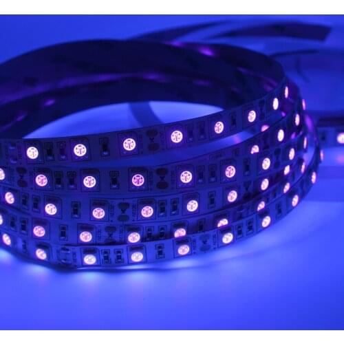Led Strip light 5050 SMD 60leds/m 395-405nm Ultraviolet Ray LED Diode Ribbon Purple Flexible Tape for DJ Fluorescence UV Lamp