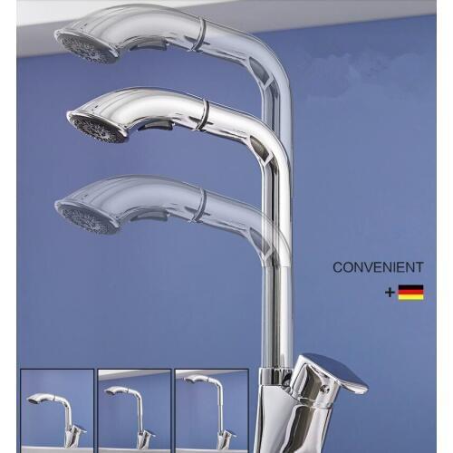 Vidric New Arrival Black Bathroom Pull Out Basin Faucet Brass Faucet Sink Mixer Tap Hot and Cold Basin Lavatory Faucet