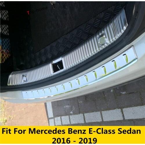 Rear Bumper Protector Door Sill Plate Molding Kit Interior For Mercedes Benz E-Class E CLASS Sedan 2016 - 2019 Stainless Steel