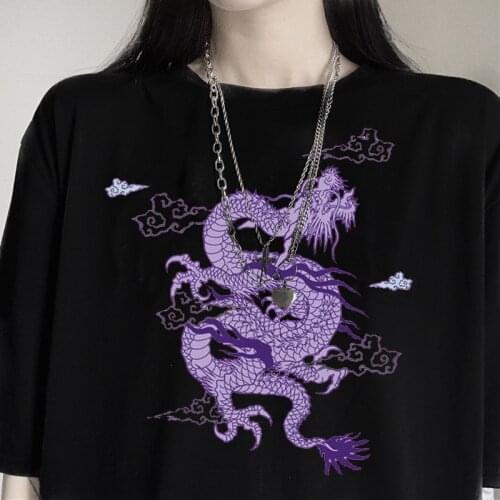 Woman tshirts harajuku ropa mujer Dragon kpop Hip hop tops aesthetic oversized clothes vintage korean style femme t-shirts