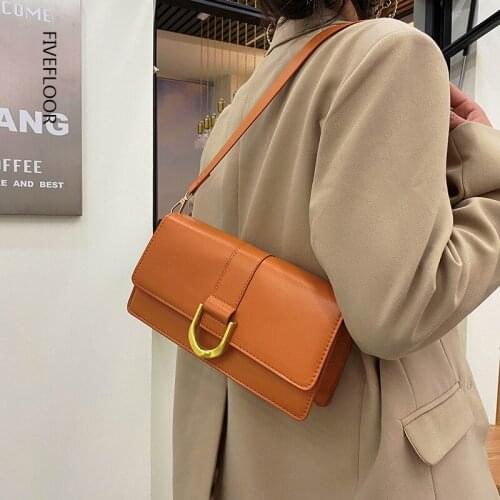 Women Single Shoulder Underarm Bag Casual Crossbody Handbags New Style Double Shoulder Strap Fashion Bags Pu Leather Solid Bags