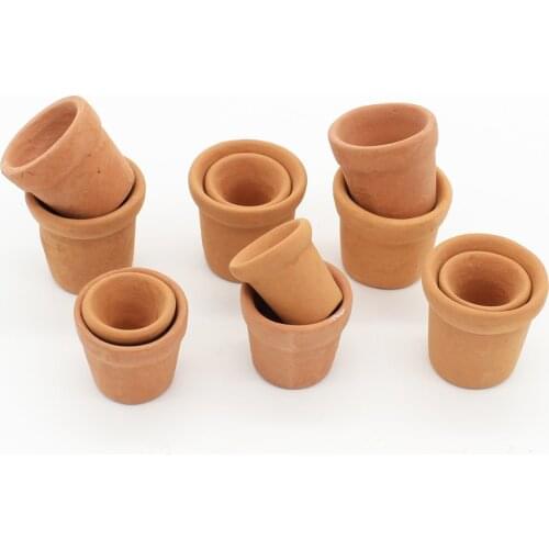 1/12 Scale Dollhouse Garden Decor Accessories Ceramics Flower Pots 12pcs