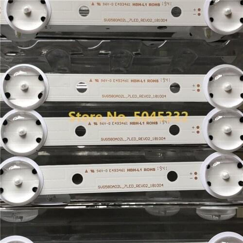 1set=10pcs SVG580A02L SVG580A02R VIZIO REPLACEMENT LED BACKLIGHT STRIPS VIZIO D58U-D3 LFTITSAR SVG580A02L_7LED_REV02_150507