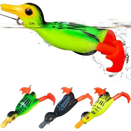 1pcs Lure Propeller Flippers Duck 12G 9.5cm Floating Top Water Rotating Vobler Frog Lure Tractor Propeller Ducklings GO Fishing