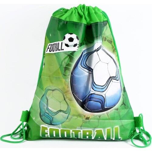 10pcs/lot Boys Fors Football/Soccer Theme Non-woven Fabrics Mochila Birthday Party Baby Shower Decorate Drawstring Gifts Bags