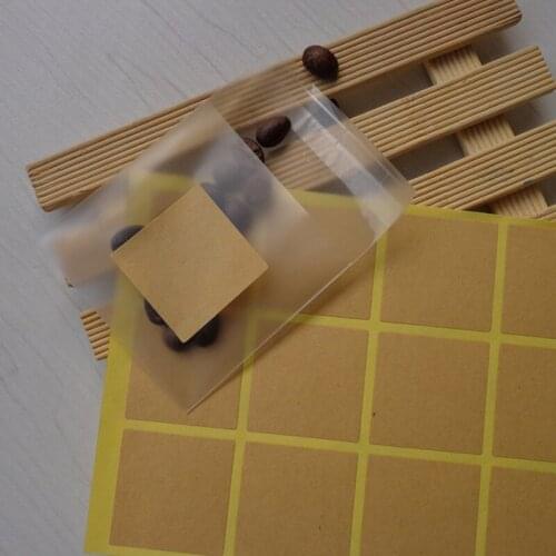 120pcs Square Shaped DIY Fashion Packaging Stickers Adhesive Sticker Blank Kraft Paper Sticker