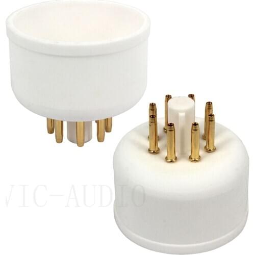 2PCS HIFI Amplifier Accessories 8Pins Electronic Tube Base Ceramic Gold-plated For KT88 6550 KT66 KT77 Vacuum Tube Amplifier DIY