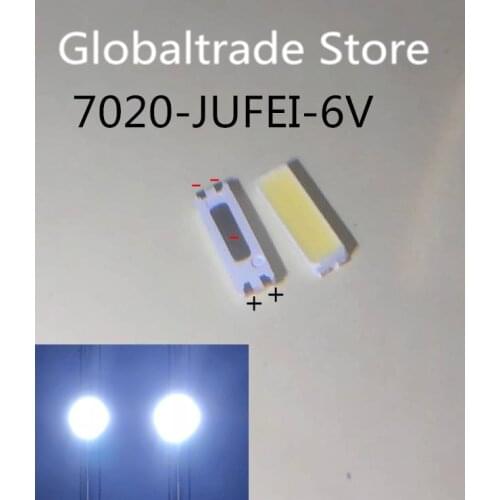 200PCS Original JUFEI LED 7020 High Power1W 6V 90LM Cool white For LED LCD TV Backlight new light-emitting Light Beads
