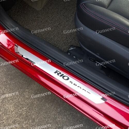 Auto Styling Accessories For Kia Rio K2 3 4 Xline Door Sill Car Sticker Scuff Plate Cover Stainless Steel 2013 2017 2019 2020