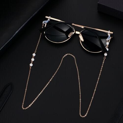 70cm Starfish Shell Sunglasses Chains Pearls Rhinestones Eyeglass Cord Holder Lanyard Necklace Glasses Beaded Neck Strap Rope