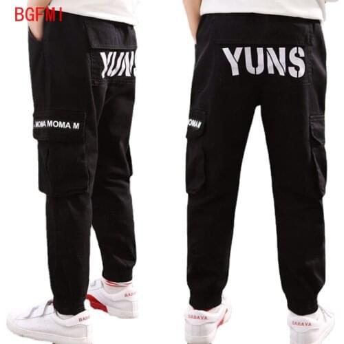 Kid Pants For Boys cargo Pant Letters Autumn Kids Pants Casual Kids Clothes Winter Teenage Boys Clothing For 4 6 8 12 14 Years