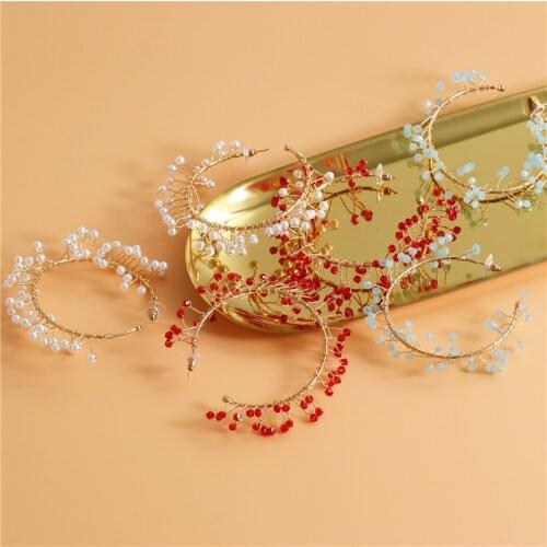 FASHIONSNOOPS New Designs Classic Metal Round Women Drop Earrings Personality Simple Circle Crystal Earrings For Female Jewerly