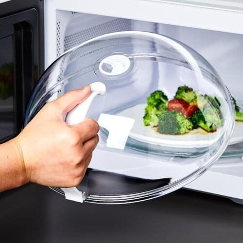 With Handle Wearable Microwave Oven Food Cover Plate Dish Cover Kitchen Cooking Anti-Splash Cap Kitchen Tools Accessory
