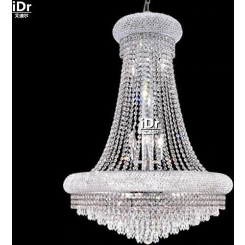 Continental Chandeliers E14 lamp crystal lamp living room lamp crystal chrome fashion bedroom lamp 70cm W x 90cm H Deluxe