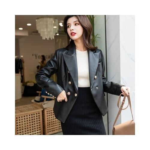 2020 Women Spring Genuine Real Sheep Leather Jacket R35