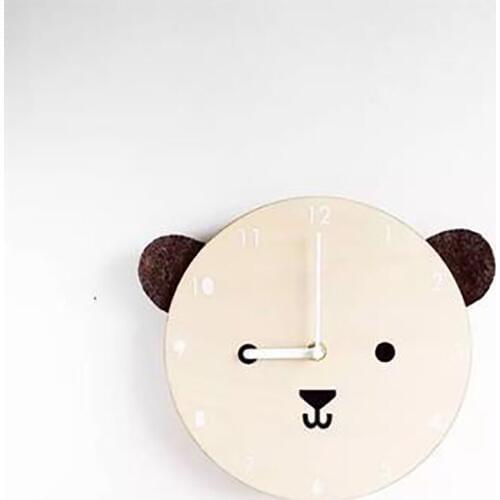 Cute Bear Wall Clock Saatk Nordic Children Room Women Modern Design Up Saat Retro Mechanism Relogio Parede 3d Watches QZE095