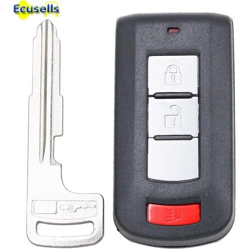 New 2+1 Button smart remote key shell for Mitsubishi Lancer Outlander Eclipse key case fob with uncut key