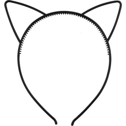 2020 New Candy Color Plastic Cat Ears Tiara Princess Headband Hair Band With Teeth Lovely Children Girls Hair Ornaments Headband