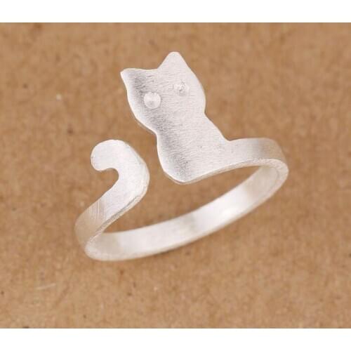 Oly2u Fashion Popular Adjustable Cat Rings For Women Qute Animal Rings Wedding Gifts SYJZ038