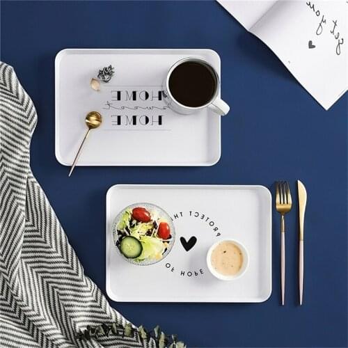 Food Plastic Dessert Serving Tray Tea Bread Cake Fruit Breakfast Plate Storage Plates Tableware Home Jewelry Display Holder Tray