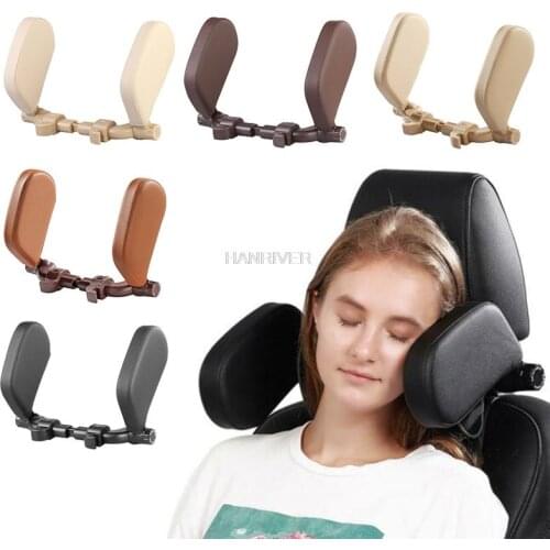 Car Seat Headrest Leather U-Shaped Pillow Sleep Side Neck Head Support Pillow Nap Time Comfortable Safety Comfy Child Adult