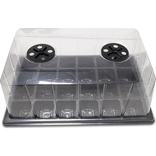 Flower Pot Seeds Seedling Tray Sprout Plate 12-Cells Nursery Pots Tray With Transparent Lids Box For Gardening Home Decor