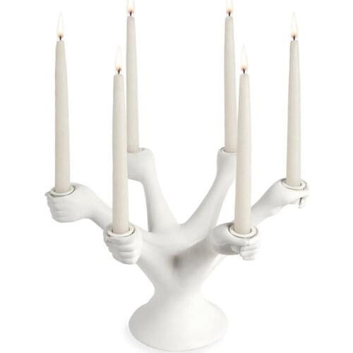 Nordic White Candle Holders Ornaments Ins Table Wedding Centerpieces Candlestick Candlelight Dinner Props Mumluk Birthday Gift