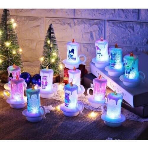 Christmas Element Decal Electronic Candle Study Restaurant Bedroom LED Night Light Desktop Ornaments Hot Sale SN3571